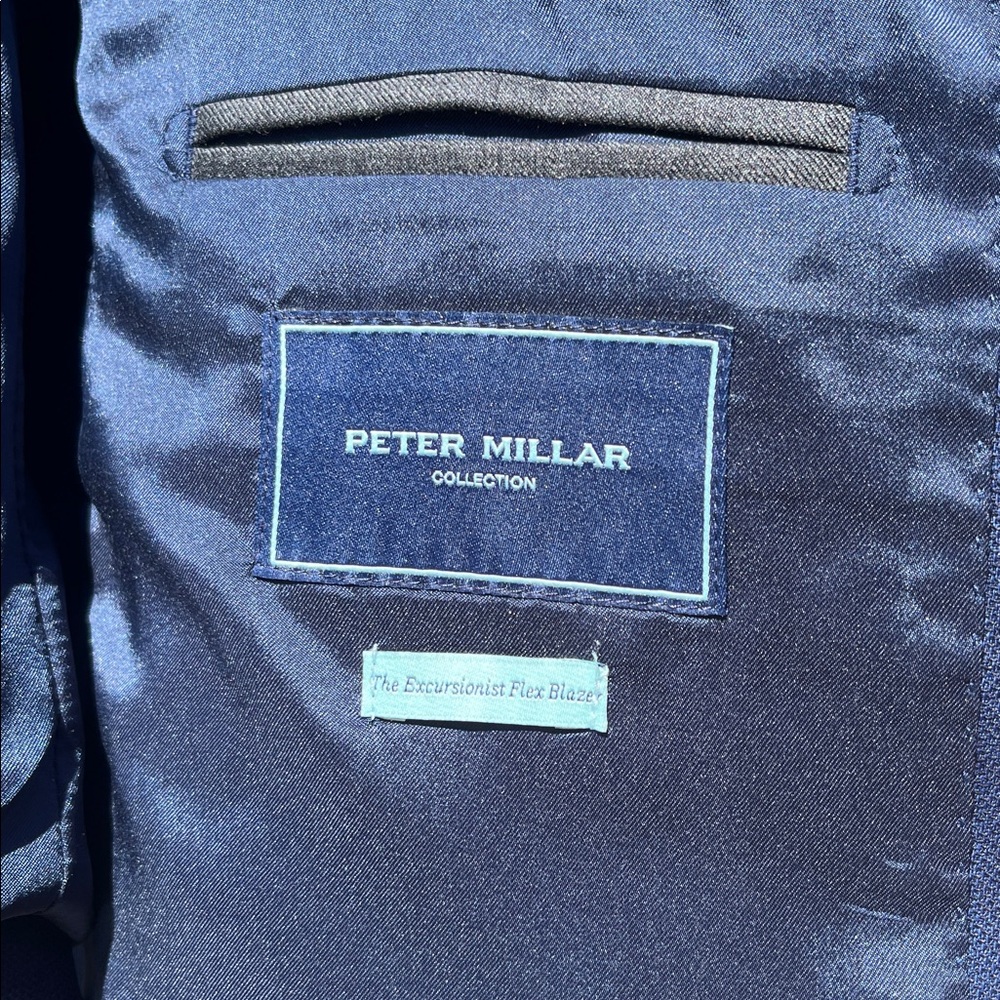 Peter Millar Excursionist Flex Blazer Navy Italian Wool/Silk Tailored Blazer 38R - Picture 14 of 17